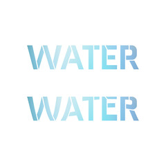 Abstract water text vector. Water letter in blue colors. Vector illustration.