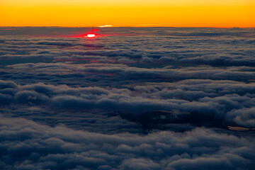 Tragic and amazing view of sunset clouds background
