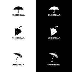 umbrella logo design. suitable for company logo, print, digital, icon, apps, and other marketing material purpose. umbrella logo set