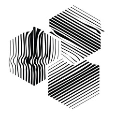 Glitch distorted geometric shape . Minimal art design . Destroyed logo . Trendy defect error shapes . Glitched effect .vector 