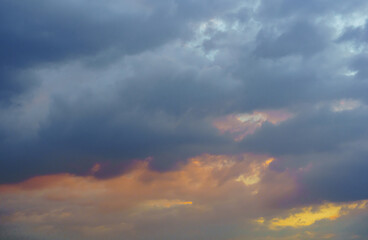 evening sky with colorful clouds in the sunset