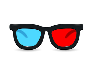 3d movie glasses isolated on a white background