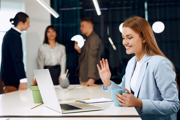 Office worker with laptop.