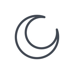 Moon and Crescent line icon. Weather and Climate vector outline sign.
