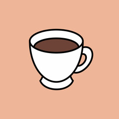 mug logo. cup of coffee - vector color illustration. hot drink isolate