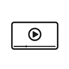 Video Player Social Media Flat Design Icon Line