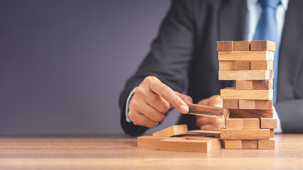 Risk of management and strategy plans for business growth and success concept