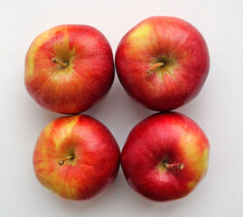 red apples on white background
