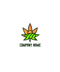 Plantation logo illustration with cannabis frame