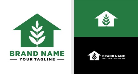 HOME LOGO FLOWER NEGATIVE SPACE EDITABLE