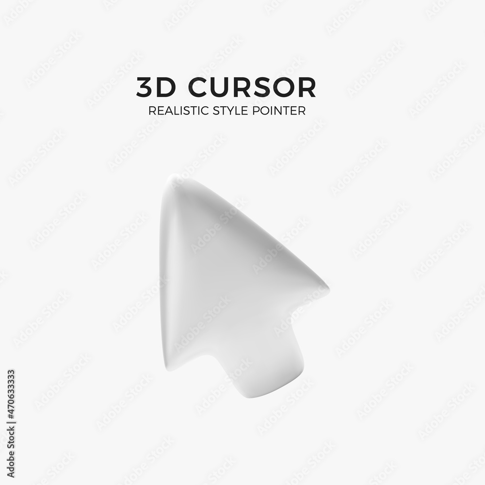 Aufkleber white arrow. computer pointer or mouse cursor. white volume left arrow isolated on white background