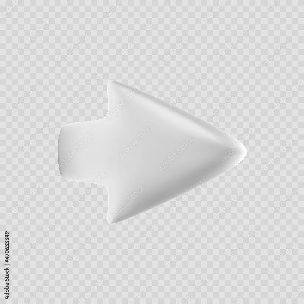 Poster white arrow. computer pointer or mouse cursor. white volume left arrow isolated on transparent backg