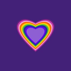 Rainbow heart. Love gender diversity. .Abstract media.Vector illustration