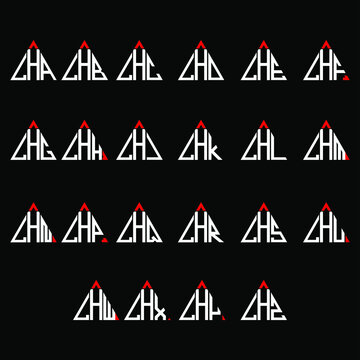 LHA to LHZ letter logo creative design, Multiple triple letter logo design