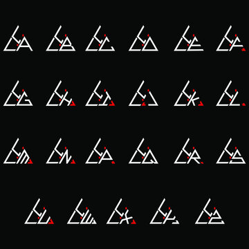 LLA to LLZ letter logo creative design, Multiple triple letter logo design