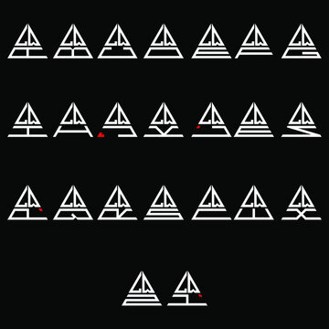 LQA to LQZ letter logo creative design, Multiple triple letter logo design