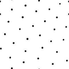 Abstract polka dot monochrome seamless pattern Scandinavian style vector illustration.