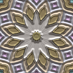 3d effect - abstract polygonal floral pattern