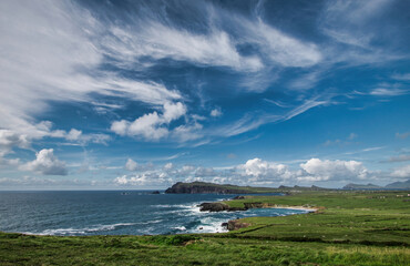 Ring of Kerry, Wild Atlantic Way, West Ireland, scenic coastal road, Around the Iveragh Peninsula in the southwest of Ireland                                                                          
