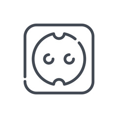 Electrical outlet line icon. Electric socket vector outline sign.