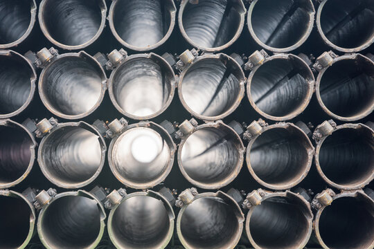 Barrels of multiple launch rocket systems, background