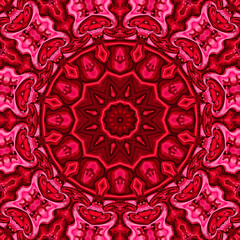 3d red pink mandala style pattern