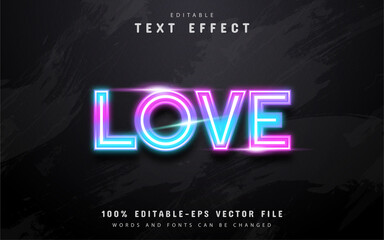 Love Neon Colorful Text Effect