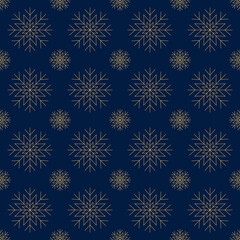 Snowflake Pattern Vector. Seamless Christmas Snowflake Repeatable Pattern with Thin Line Snowflake Design for Wrapping Paper, Christmas Cards, Invitations etc.