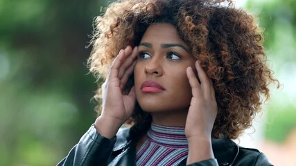 Person anxious emotion. hopeless woman feeling anxiety