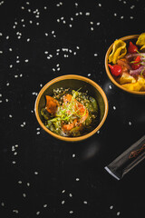 Perfect Sushi Japanese Asian Seafood Food Dish Drink Cocktail Dessert Menu Gourmet Restaurant Chef on Dark Background