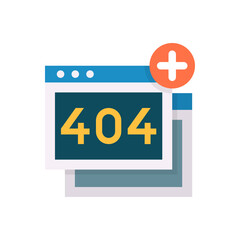 404 Error vector Flat Icon Design illustration. Web And Mobile Application Symbol on White background EPS 10 File