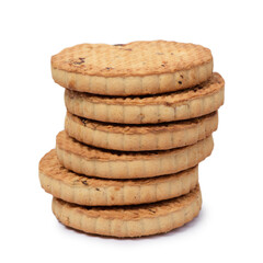 Stack of chip cookies with  raisin