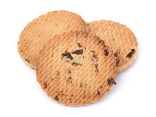 Stack of chip cookies with  raisin