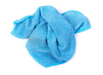 Blue crumpled used rag