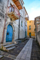 Fototapeta na wymiar A narrow street in Trentinara, a small village of the province of Salerno, Italy.