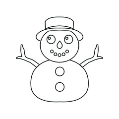 Snowman snowperson line icon symbol vector