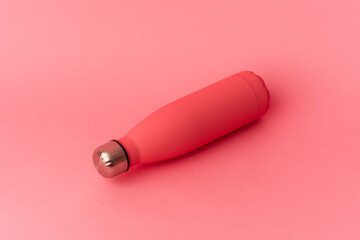 Pink canteen isolated on pink background