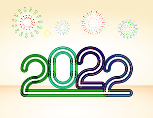 happy new year, colored 2022 numbers, design elements for new year decor, 2022 vector