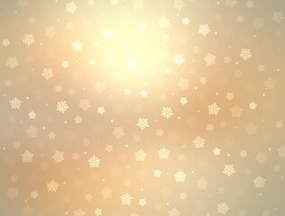 Christmas festive golden shiny snowflakes background. Glowing yellow decorative illustration.
