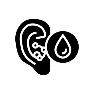swimmers ear glyph icon vector. swimmers ear sign. isolated contour symbol black illustration