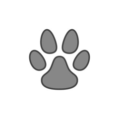 Animal footprint gray icon. Paw vector creative symbol