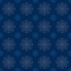 Snowflake Pattern Vector. Repeatable Seamless Pattern with Minimalist Snowflake Design