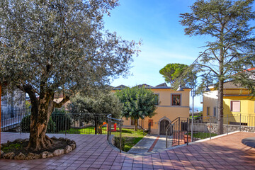 The small square of Trentinara, a small village in the mountains of the province of Salerno, Italy.