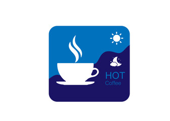 hot Coffee icon on white background. Coffee sign and symbol.