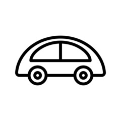 Hand drawn doodle cartoon car. Vector black outline car icon on white background