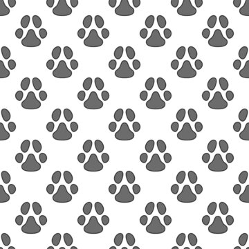 Pet Paw Print vector minimal Seamless Pattern or background