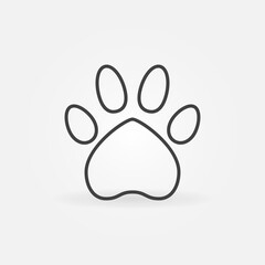 Obraz premium Pet Paw Print vector linear concept icon or symbol