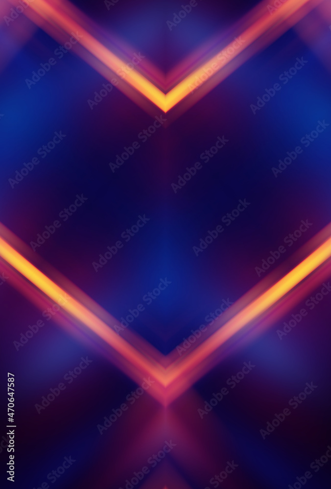 Wall mural bright abstract blurred background with bokeh. blurred lights, neon glowing lines on a dark backgrou