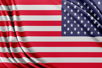 Naklejka premium United States flag. Flag with a beautiful glossy silk texture.