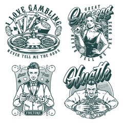 Gambling vintage labels